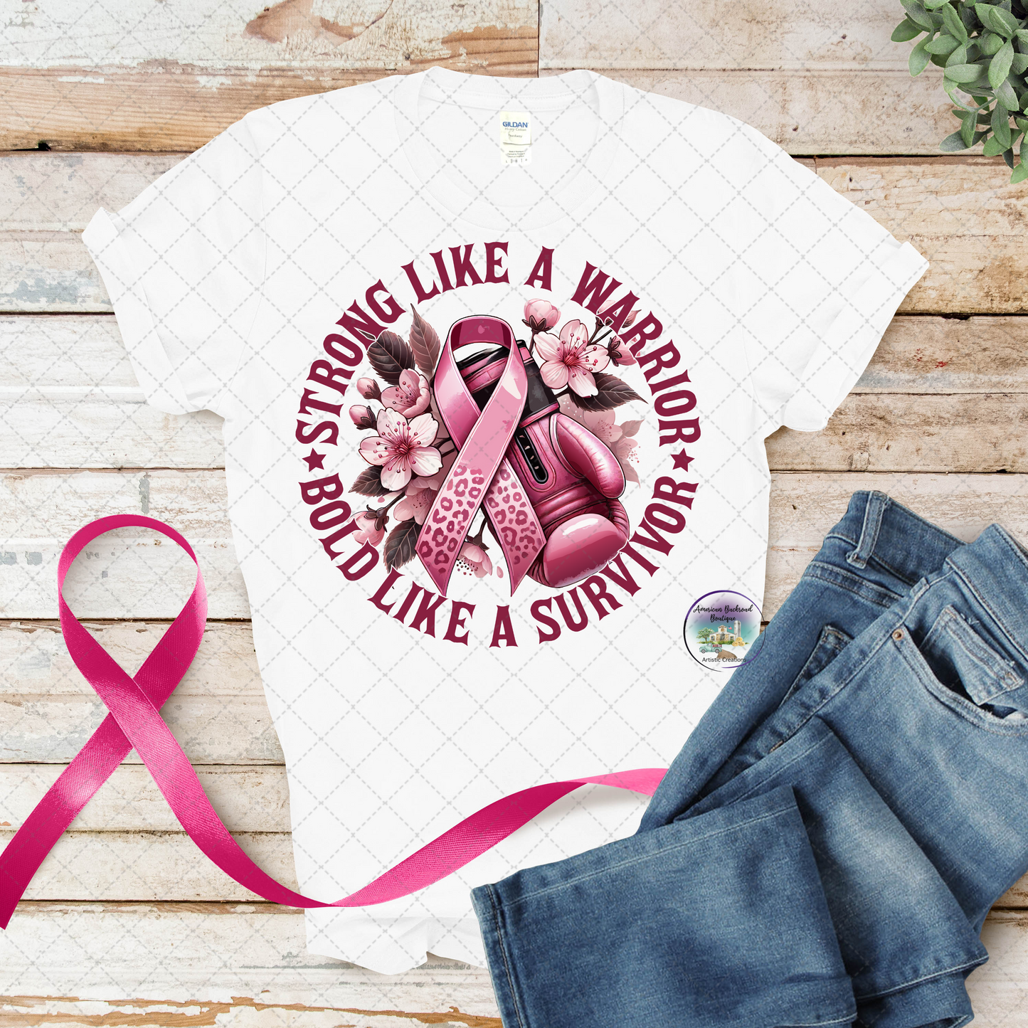 Strong like a Warrior, Bold like a Survivor Breast Cancer T-Shirt