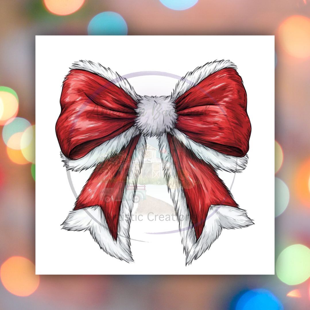 Santa Coquette Bow Christmas DTF Transfer "Print"