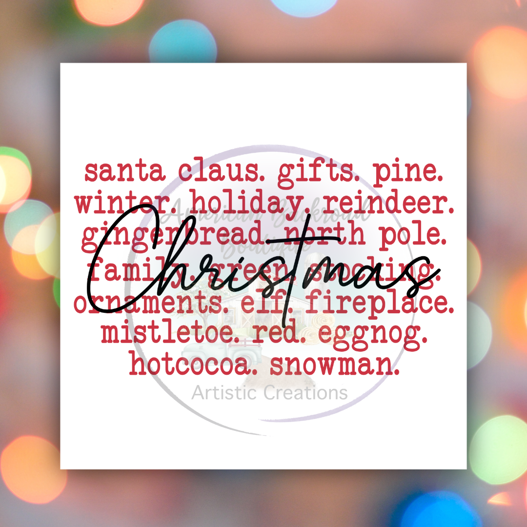 Christmas word Collage DTF Transfer "Print"