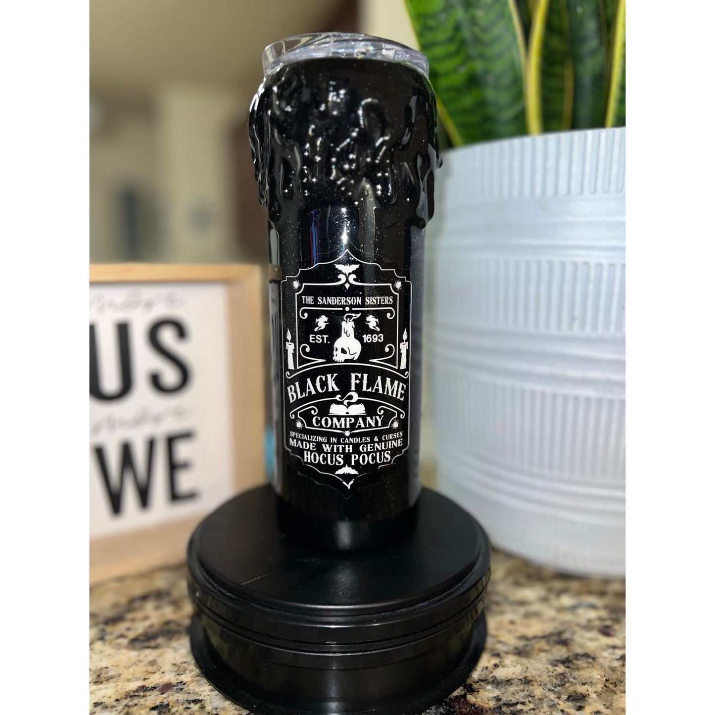 3D 20oz Black Flame Epoxy Tumbler