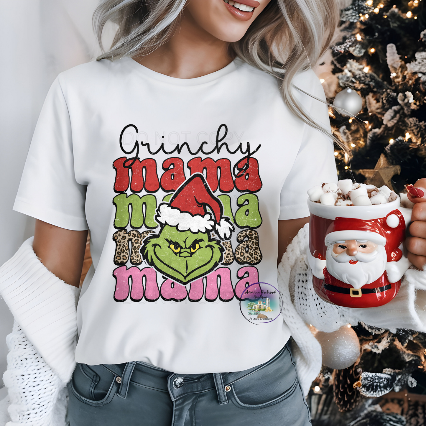 Grinchy Mama, Christmas T-Shirt